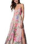 Iraso Long Dress in Olive Botanic