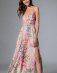 Iraso Long Dress in Olive Botanic
