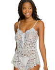 Cosabella Magnolia Teddy in Silver Lurex