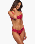 Cosabella Never Say Never Cutie Low Rise Thong in Ombre Velluto/Black