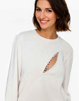 Cami NYC Haru Pearl Sweatshirt Color: Ceramic Size: XS, S, M, L at Petticoat Lane Greenwich, CT