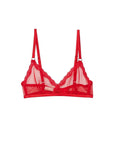 Sheer Tulle Demi Bra In Rouge