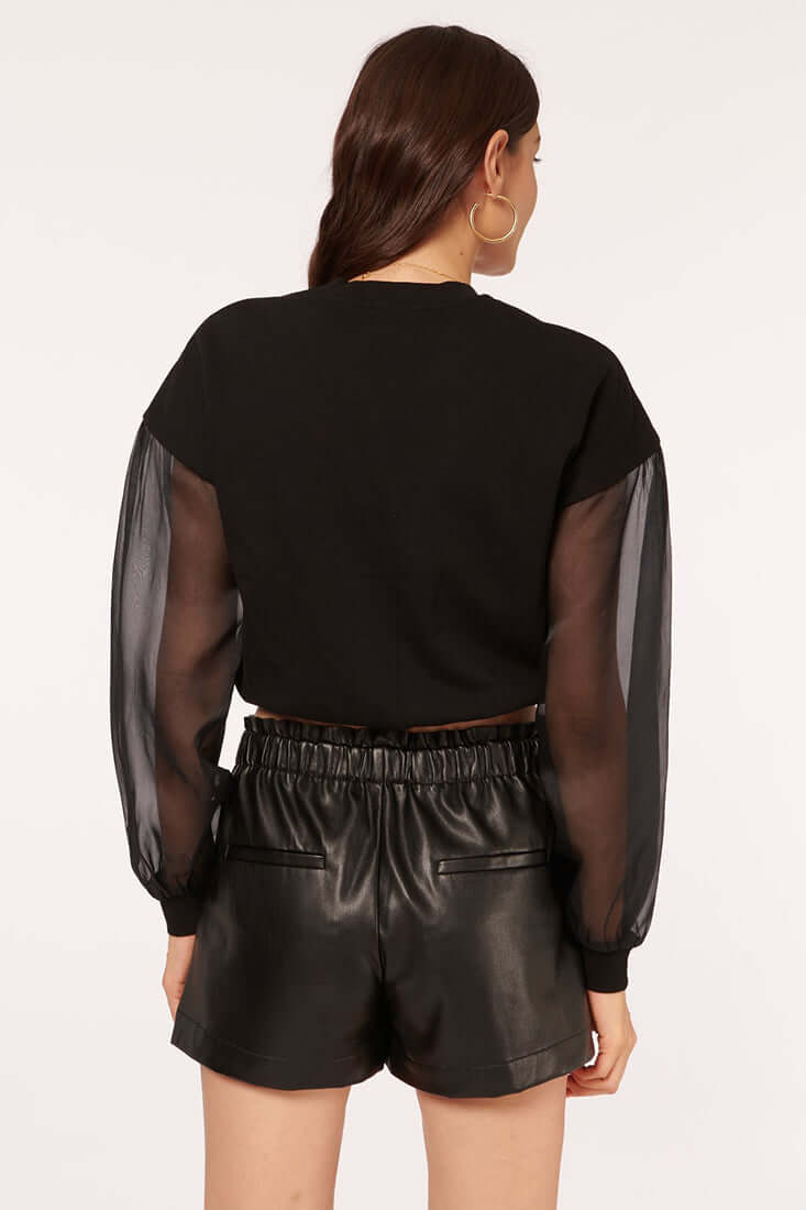 Cami NYC Valeria Sweatshirt in Black Color: Black Size: XS, S, M, L at Petticoat Lane Greenwich, CT