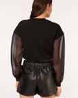Cami NYC Valeria Sweatshirt in Black Color: Black Size: XS, S, M, L at Petticoat Lane Greenwich, CT