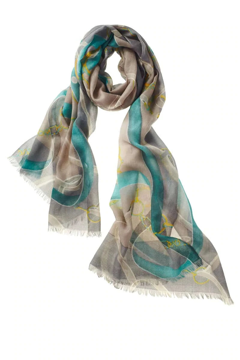 Alpine Cashmere Cavallo Shawl Color: Teal at Petticoat Lane Greenwich, CT