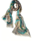 Alpine Cashmere Cavallo Shawl Color: Teal at Petticoat Lane Greenwich, CT