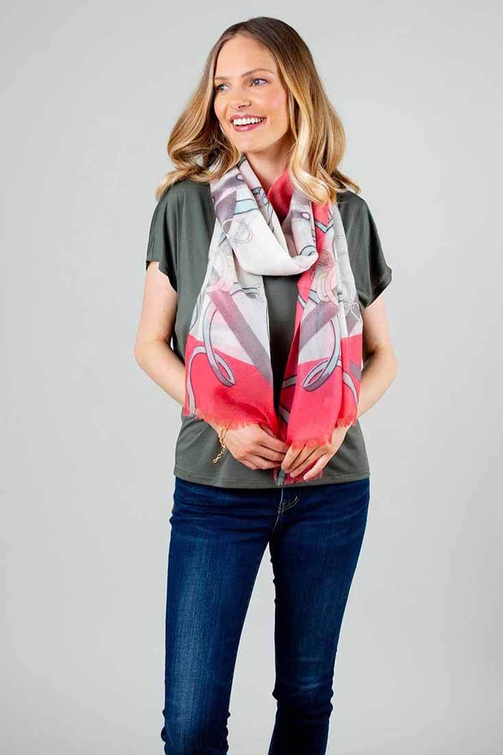 Alpine Cashmere Cavallo Shawl Color: Periwinkle, Strawberry, Fuchsia, Turquoise, Teal at Petticoat Lane Greenwich, CT