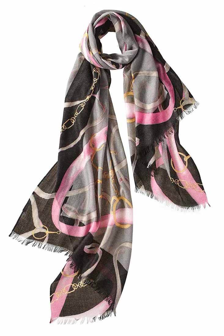 Alpine Cashmere Cavallo Shawl Color: Fuchsia at Petticoat Lane Greenwich, CT