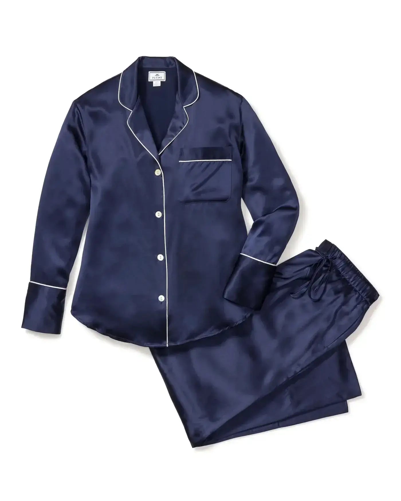 Mulberry Navy Silk Luxe Pajama