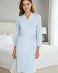 Elle Long Sleeve Robe in Light Blue