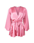 Fleur du Mal Angel Sleeve Robe in Pink Cadillac