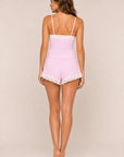 Fleur du Mal Butter Rib Cami and Shorts Set in Bubblegum back view