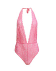 Fleur du Mal Charlotte Halter Teddy in Pink Cadillac
