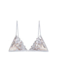 Fleur du Mal Foil Lily Embroidery Triangle Bra in Platinum
