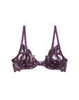 Fleur du Mal Lily Embroidery Demi Bra in Aubergine