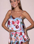 Fleur du Mal Luxe Flutter Cami & Short Set in Dreamy Floral