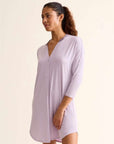 Fleur't Dolman 3/4 Sleeve Nightshirt in Lavender Cream