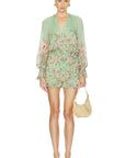 Hemant & Nandita Erza Romper with Belt in Green