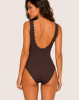 Ines V-Neck One-Piece in Chocolate