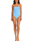 Karla Colletto Ines Bandeau with Shelf Bra in Pale Blue