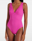 Karla Colletto Ines V-Neck One-Piece in Zinnia