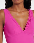 Karla Colletto Ines V-Neck One-Piece in Zinnia