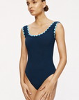 Karla Colletto Lia Round Neck Navy/Mystic