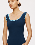 Karla Colletto Lia Round Neck Navy/Mystic