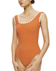 Lia Round Neck Terracotta/Cream