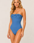 Karla Colletto Tess Bandeau One Piece in Mystic