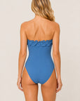 Karla Colletto Tess Bandeau One Piece in Mystic back view
