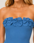 Karla Colletto Tess Bandeau One Piece in Mystic detail view