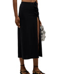 Tess Long Straight Skirt in Black