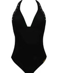 Lise Charmel Ajourage Couture Non Wire Swimsuit Plunging Neckline in Black