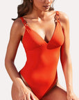 Lise Charmel Grace Infiniti Plunging Back Swimsuit in Orange Infiniti