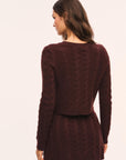 LoveShackFancy Berritt Skirt in cinnabar, back view on model