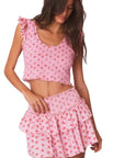 LoveShackFancy Dovi Top in Cherry Pink