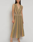 Maison Lurex Gala Sleeveless Wrap Dress