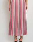 Maison Lurex Pleated Maxi Skirt in Pink Lilac