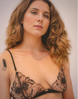 Nette Rose Clover Triangle Bralette in Black