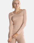 Oscalito Ribbed Long Sleeve Shirt in Skin