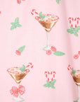 PJ Salvage Holiday Cocktails Flannel Long PJ Set