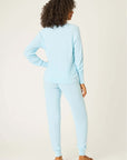 PJ Salvage Textured Long Pajama Set in Light Sky