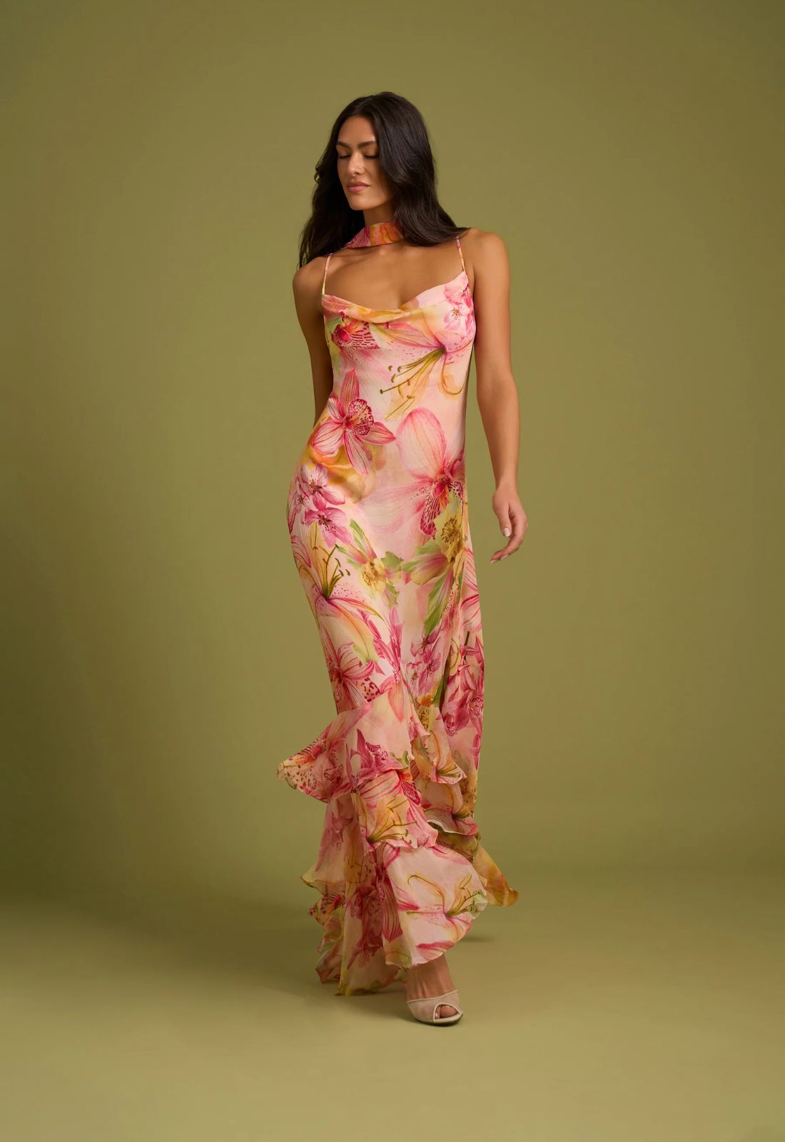 Rococo Sand Nola Cowl Maxi Dress in Pink Pink / S