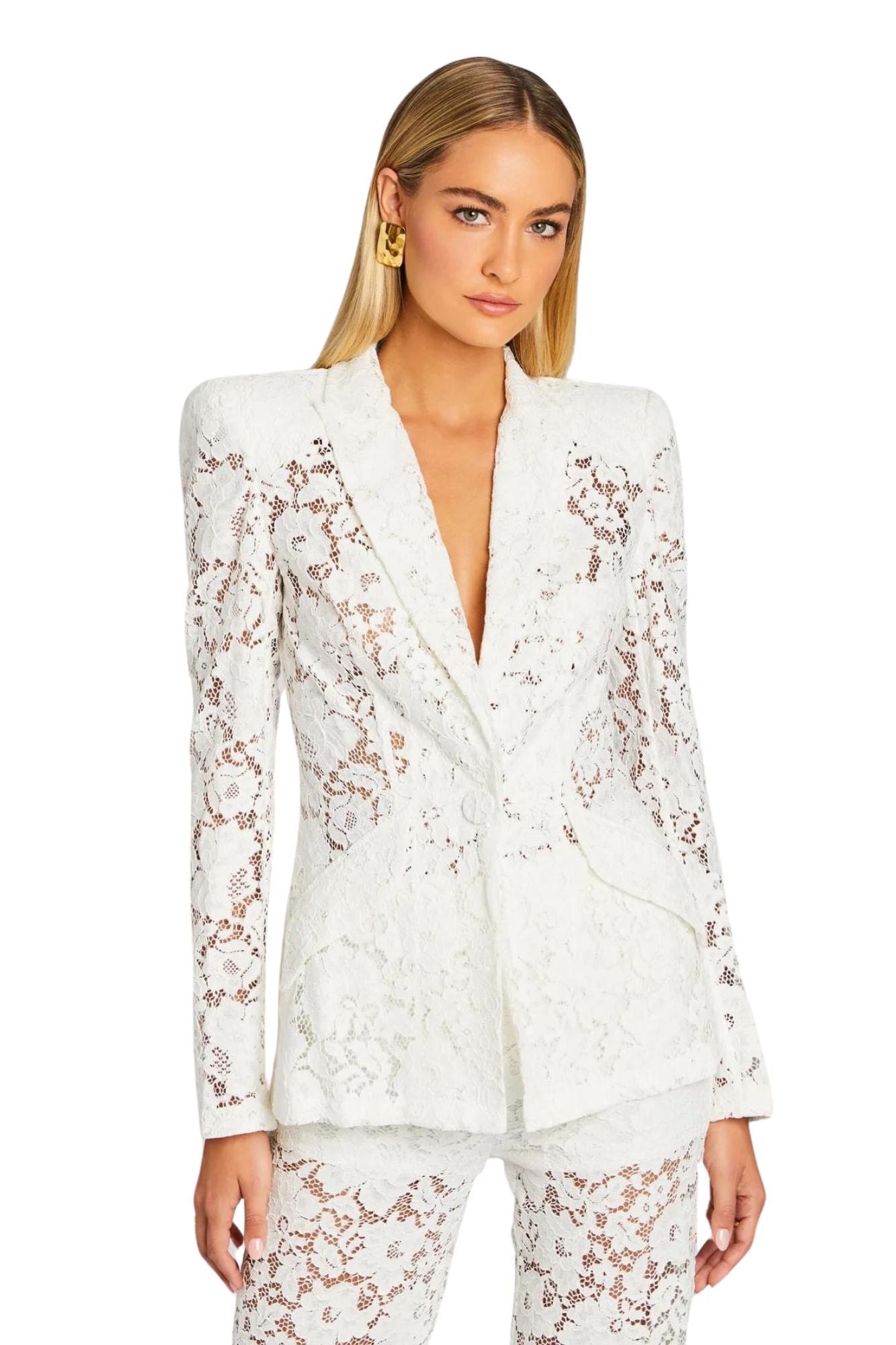 Sans Faff Kensington Lace Blazer in White