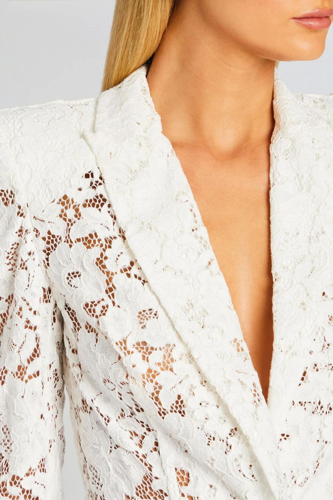 Sans Faff Kensington Lace Blazer in White