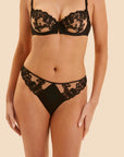 Simone Perele Saga Thong in Noir Tattoo