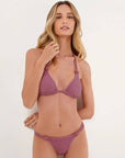 Vix Lee Tri Top & Lee Basic Bottom Full Bikini Set in Pink