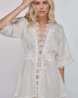 Waimari Gabriella Linen Kimono in White