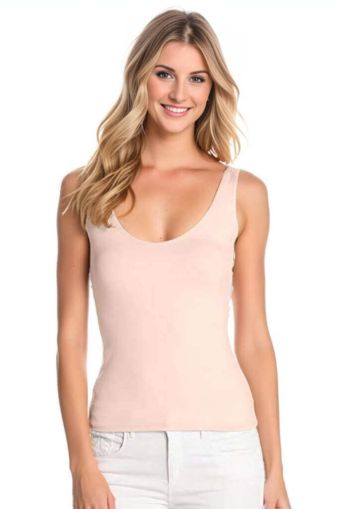 Only Hearts Low Back Tank Color: Parchment Size: M at Petticoat Lane Greenwich, CT
